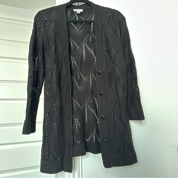 Joan Rivers Sweaters - Joan Rivers Black Open Knit Sweater Size XS
